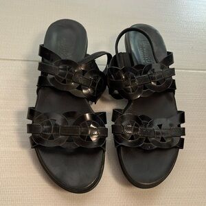 Munro Black Leather Sandals, size 6.5